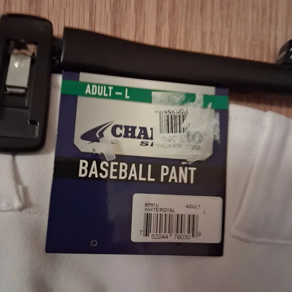Champro Adult Large Baseball Pants, White With Blue Stripe Sports - Picture 2 of 7